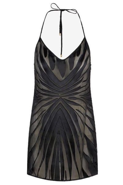 Roberto Cavalli Ray Devoré Print Mini Slip Dress