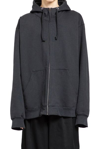 Maison Margiela Logo Embroidered Zip-Up Hoodie