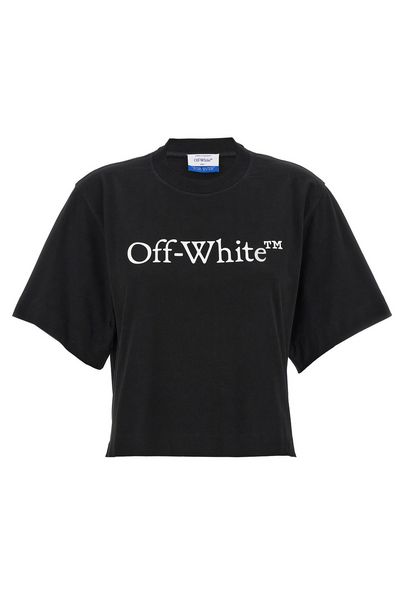 Off-White Bookish Logo Printed Crewneck T-Shirt