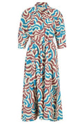 Marni Graphic Printed Belted Midi Dress