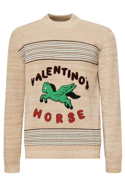 Valentino Stripe Detailed Crewneck Jumper