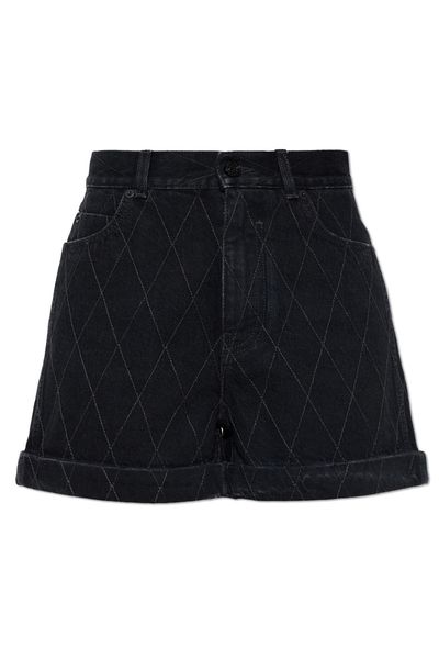 Balmain Quilted Denim Shorts