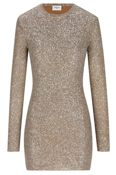 Saint Laurent Sequin Knitted Mini Dress