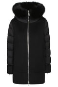 Moorer Fur-Trimmed Hood Quilted Jacket