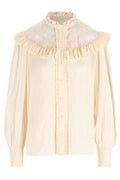 Chloé Lace Panel Ruffled Blouse