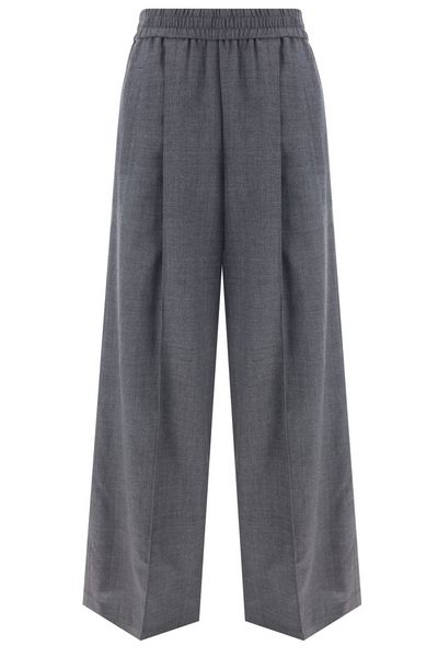 Brunello Cucinelli High-Waist Elastic-Waist Wide-Leg Trousers