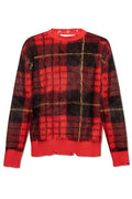 Alexander McQueen Check Pattern Distressed Jumper