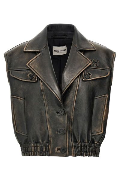 Miu Miu Vintage-Effect Button-Up Gilet