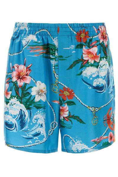 Gucci Printed Elastic-Waist Shorts