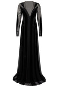 Alberta Ferretti Sheer Panel Long Dress