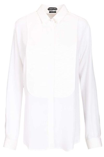 Tom Ford Pleated Bib Tuxedo Shirt
