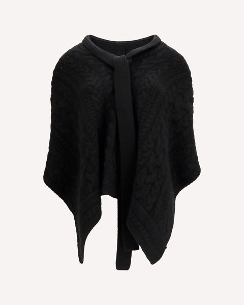 Ermanno Scervino Cable-Knit Tie-Front Cape