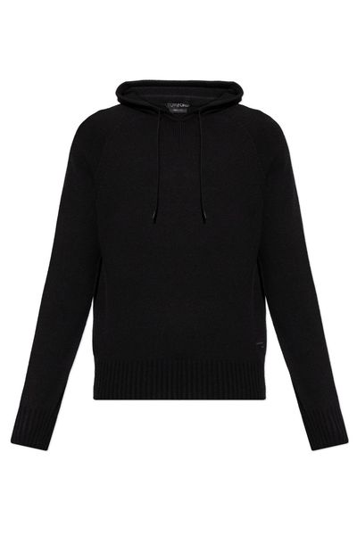 Tom Ford Logo Embroidered Ribbed Hoodie