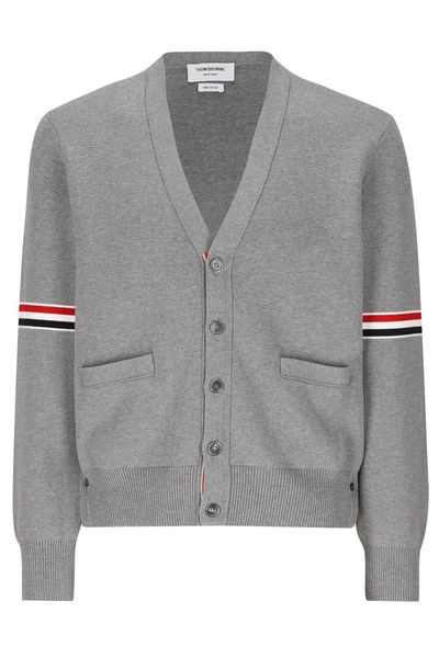 Thom Browne 4-Bar Stripe V-Neck Cardigan