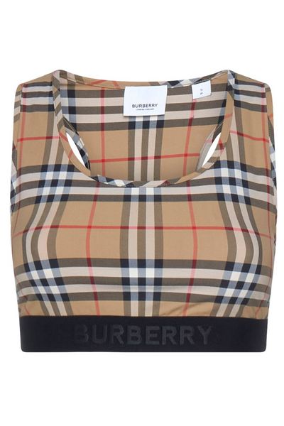 Burberry Logo Detailed Vintage Checked Bra Top