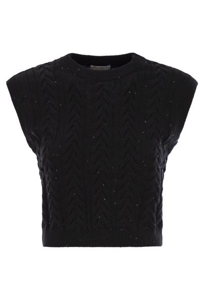 Brunello Cucinelli Dazzling Double Cable Knitted Vest