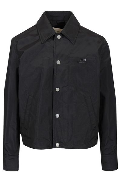 AMI Paris Logo Detailed Straight-Hem Jacket