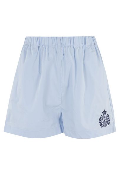 Sporty & Rich Crest-Embroidered Elasticated Waistband Shorts