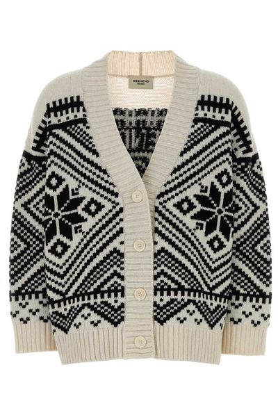 Weekend Max Mara Belgio Oversized Patterned Cardigan