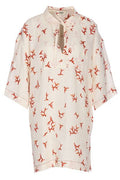 Fendi Coral Printed Three-Quarter Sleeved Shirt
