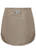 Diesel Logo Plaque Satin Mini Skirt