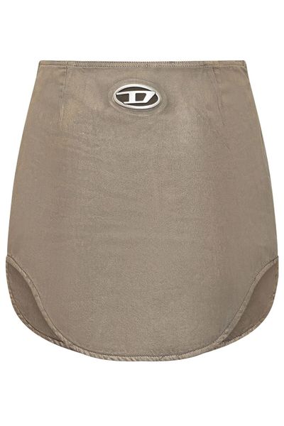 Diesel Logo Plaque Satin Mini Skirt