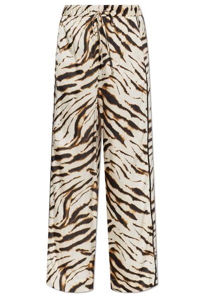 Ganni Wide-Leg Patterned Pants