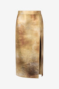 Roberto Cavalli Laminated Leather Pencil Skirt