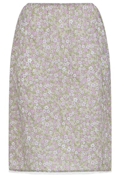 Prada Flora-Printed Midi Skirt
