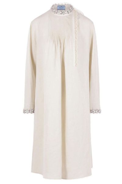 Prada Embellished Long-Sleeved Dress