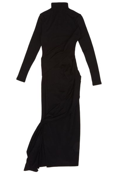 Mugler Draped Turtleneck Dress