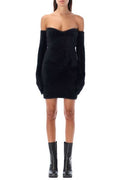 Off-White Fuzzy Gloves Knitted Mini Dress
