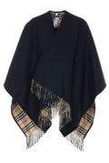 Burberry Checked Reversible Fringed-Edge Cape