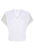 Brunello Cucinelli Sheer Panel V-Neck T-Shirt