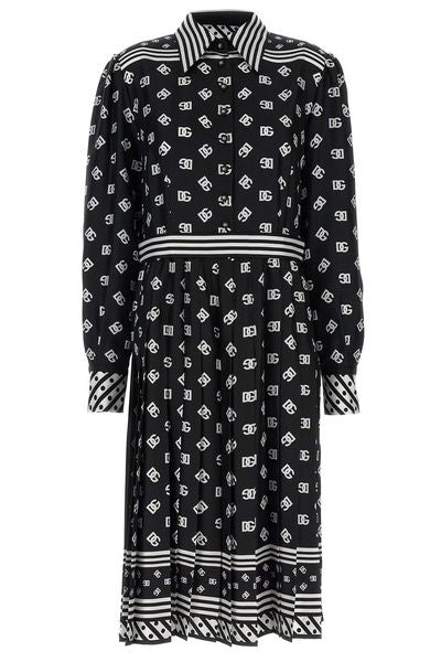 Dolce & Gabbana Allover Logo Printed Midi Dress