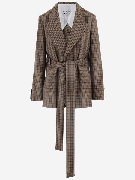 SA SU PHI Belted Checked Blazer