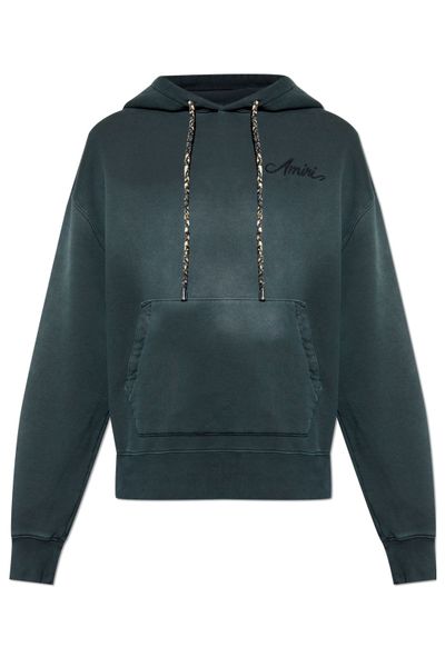 Amiri Logo Embroidered Drawstring Hoodie
