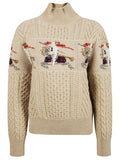 Burberry Aran Intarsia Turtleneck Jumper
