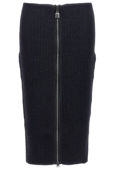 Tom Ford High-Waisted Ribbed Knit Midi Skirt