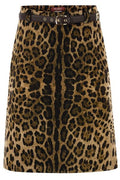 Max Mara Studio Falange Leopard Printed Belted Skirt