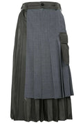 Sacai Pleated Layered Midi Skirt