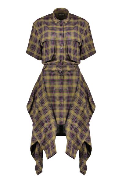 Diesel Check-Print Shirt Dress