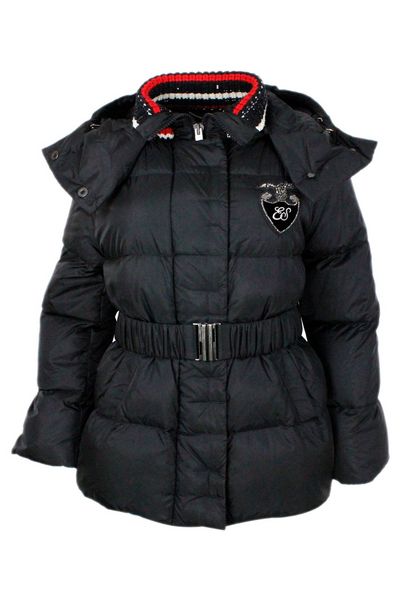 Ermanno Scervino Logo Embroidered Hooded Jacket