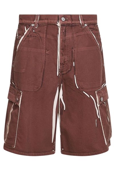 Marni Screen-Printed Denim Cargo Shorts