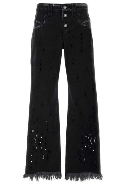 Isabel Marant High-Waist Fringed Trim Trousers