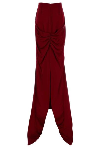 Valentino Draped High-Slit Skirt
