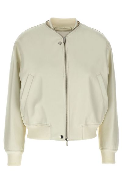 Jil Sander Leather Bomber Jacket