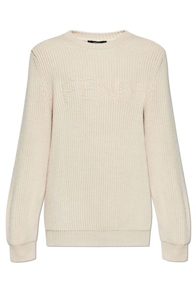 Fendi Logo Lettering Crewneck Jumper