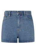 ROTATE Logo Lettering Embellished Denim Shorts
