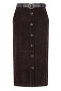 Self-Portrait Button Detailed Belted Midi Skirt